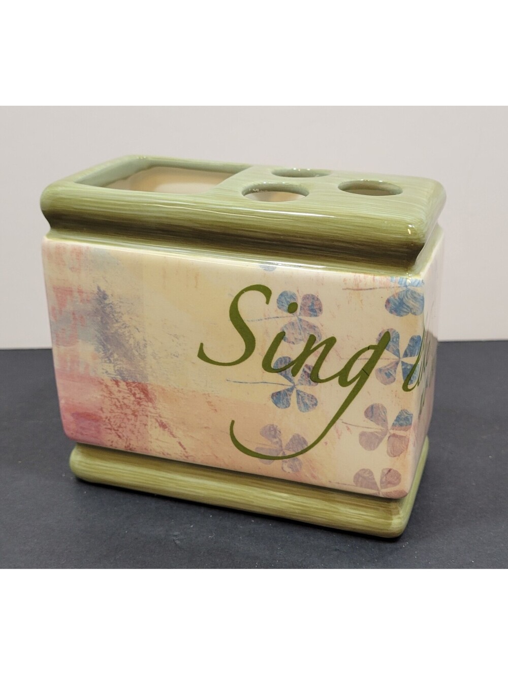 Allure 2006 "Sing Like No One Is Listening" Ceramic Toothbrush Toothpaste Holder
